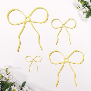 4pcs Gold Metal Bow Art Ornaments Gold Bow Wall Sign Decor For Home Decor😄